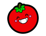 Dibujo Tomate sonriente pintado por santiool