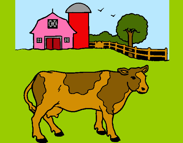 Dibujo Vaca pasturando pintado por ynes