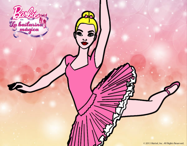 Dibujo Barbie en segundo arabesque pintado por Beauty