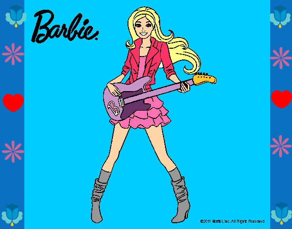 Dibujo Barbie guitarrista pintado por chanitha