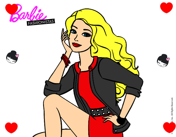 Dibujo Barbie súper guapa pintado por amor8020
