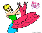 Dibujo Barbie y su vestido de ballet pintado por sashakari