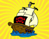 Dibujo Barco de piratas pintado por jorgeluisk