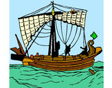 Dibujo Barco romano pintado por yola-2