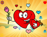 Dibujo Corazón con caja de bombones pintado por chanitha