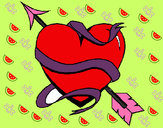 Dibujo Corazón con flecha pintado por yaimeli