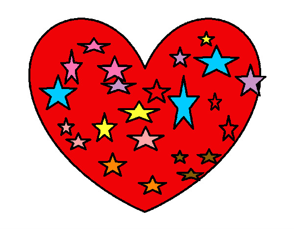 Dibujo Corazón estrellado pintado por enamorad