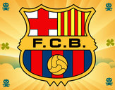 Dibujo Escudo del F.C. Barcelona pintado por santos230