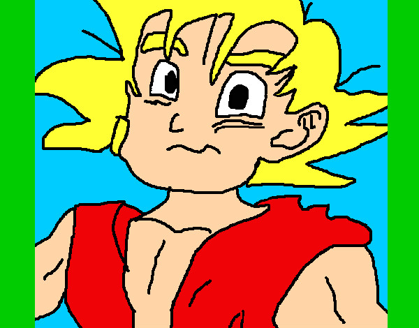Dibujo Goku pintado por narutobiju