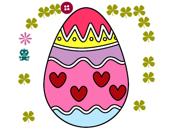 Dibujo Huevo con corazones pintado por ValeriaNic
