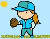 Dibujo Jugadora de béisbol pintado por Mirene456