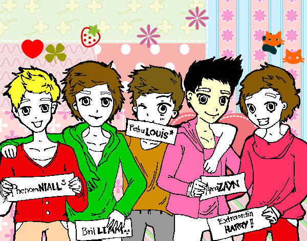 Dibujo Los chicos de One Direction pintado por andreapolo