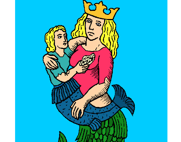 Dibujo Madre sirena pintado por yola-2