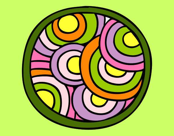 Dibujo Mandala circular pintado por schirley