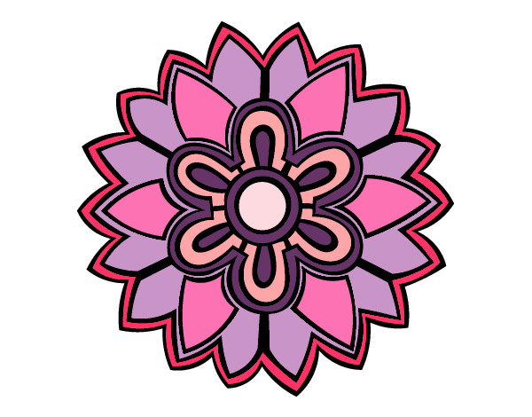 Dibujo Mándala con forma de flor weiss pintado por DianaGL