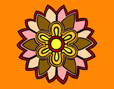 Dibujo Mándala con forma de flor weiss pintado por rodhe