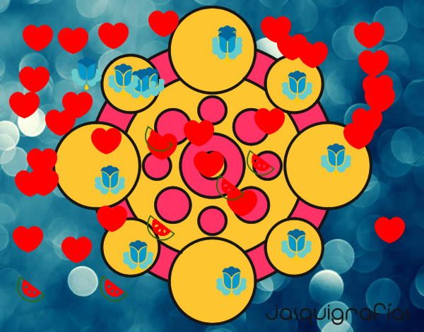 Dibujo Mandala con redondas pintado por melicastro