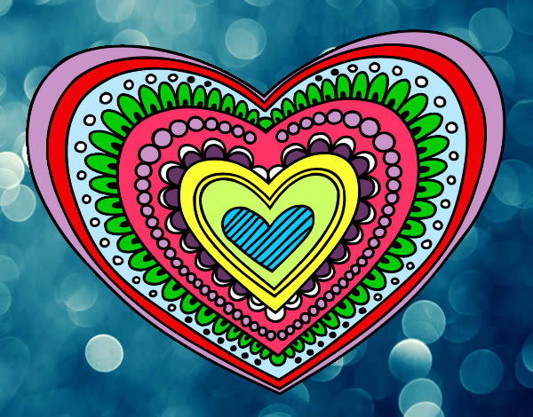 Dibujo Mandala corazón pintado por gabiagus07