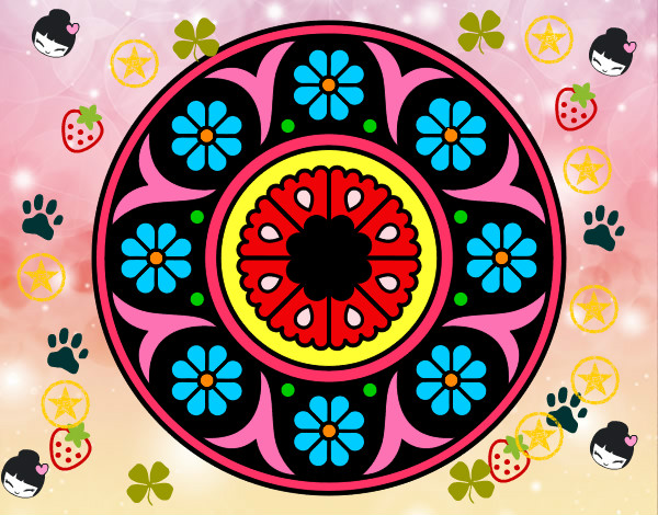 Dibujo Mandala flor pintado por fabian64
