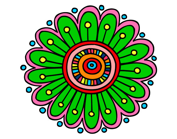 Dibujo Mandala margarita pintado por Laudelina