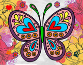 Dibujo Mandala mariposa pintado por biaani