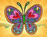 Dibujo Mandala mariposa pintado por danicol