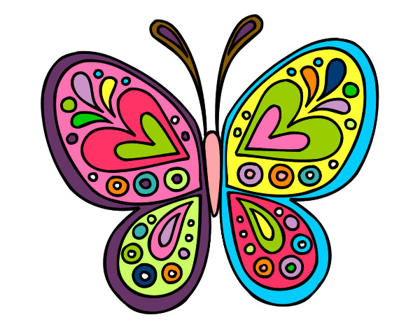 Dibujo Mandala mariposa pintado por jotita
