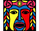 Dibujo Máscara Maya pintado por angelyy