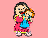 Dibujo Niña con su muñeca pintado por nayegpu