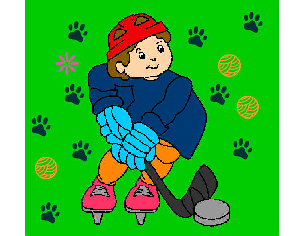 Dibujo Niño jugando a hockey pintado por doku