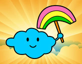 Dibujo Nube con arcoiris pintado por PANDAZUL