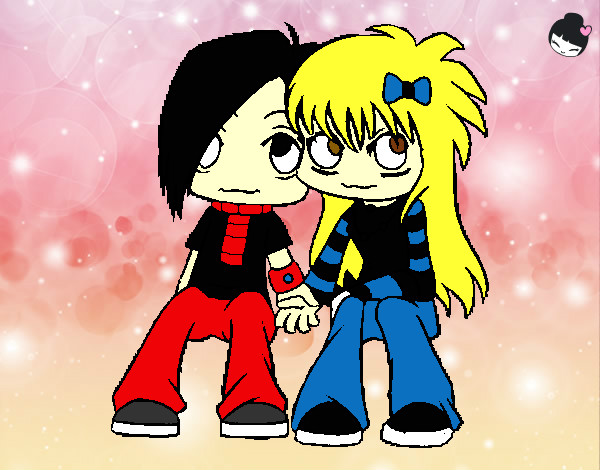 Dibujo Pareja Emo pintado por MARTISS