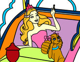 Dibujo Princesa cantante y su perrita pintado por meliaroa