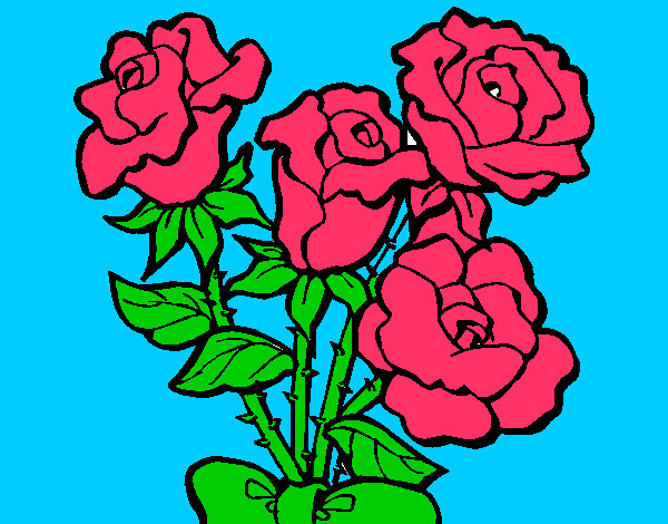 Dibujo Ramo de rosas pintado por melicastro
