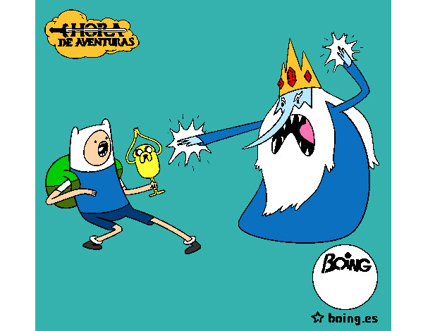 Dibujo Rey Hielo contra Finn pintado por Mau125