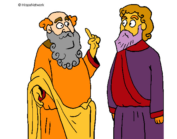 Dibujo Sócrates y Platón pintado por mastinalfa