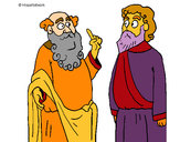 Dibujo Sócrates y Platón pintado por mastinalfa