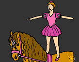 Dibujo Trapecista encima de caballo pintado por yairica9
