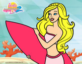 Dibujo Barbie va a surfear pintado por alesita08