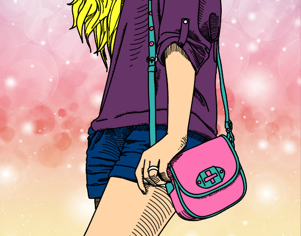 Dibujo Chica con bolso pintado por J3ssi