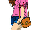 Dibujo Chica con bolso pintado por neko-chan1