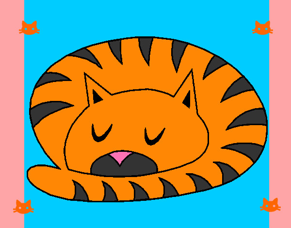 Dibujo Gato durmiendo pintado por alexialele