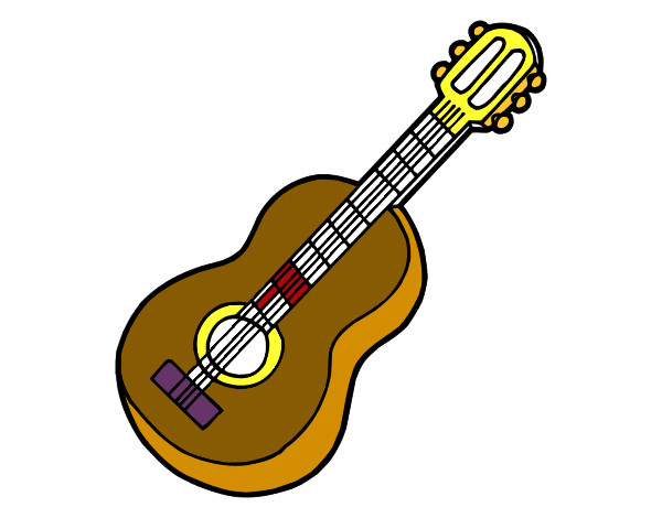 Dibujo Guitarra clásica pintado por mechi72