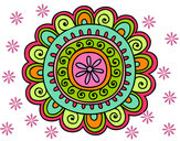 Dibujo Mandala alegre pintado por canisha