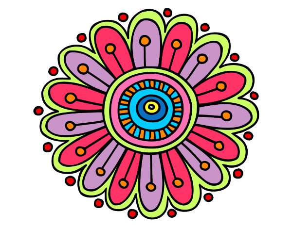 Dibujo Mandala margarita pintado por Mir54