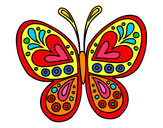 Dibujo Mandala mariposa pintado por florcita02