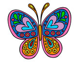 Dibujo Mandala mariposa pintado por patota