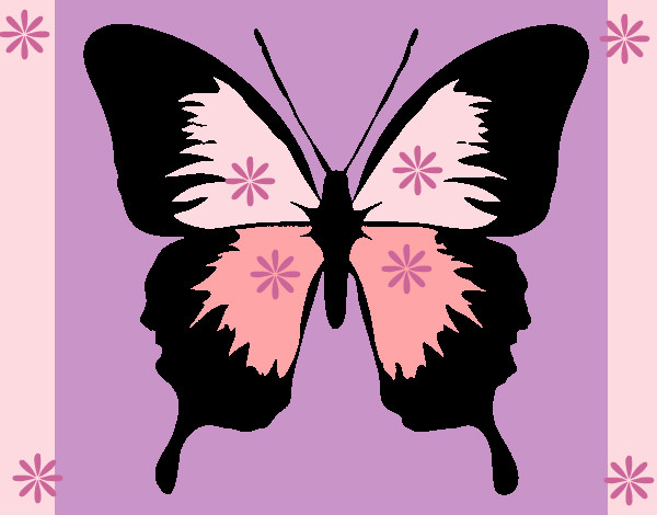 Dibujo Mariposa con alas negras pintado por Camitini