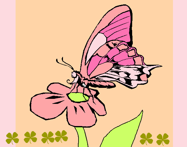 Dibujo Mariposa en flor pintado por Camitini
