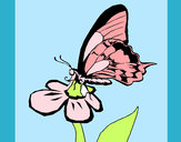 Dibujo Mariposa en una flor pintado por Camitini
